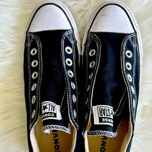 Converse chuck taylors all star slip ons black